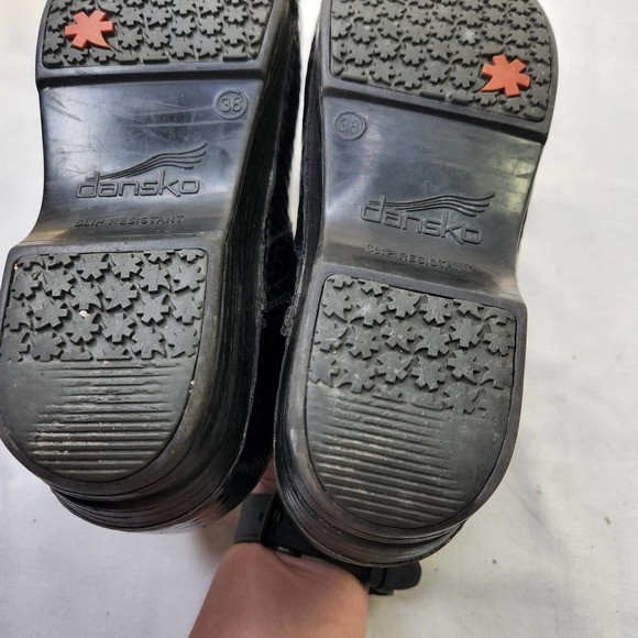 Dansko Blue Metallic Snake Clogs Nursing Shoes Size 38 US 7.5-8 - Picture 9 of 12